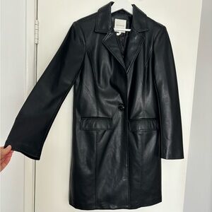 Avec Les Filles Black Faux Leather Jacket/Coat